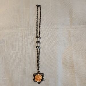 Vintage-Inspired Rose Pendant Necklace